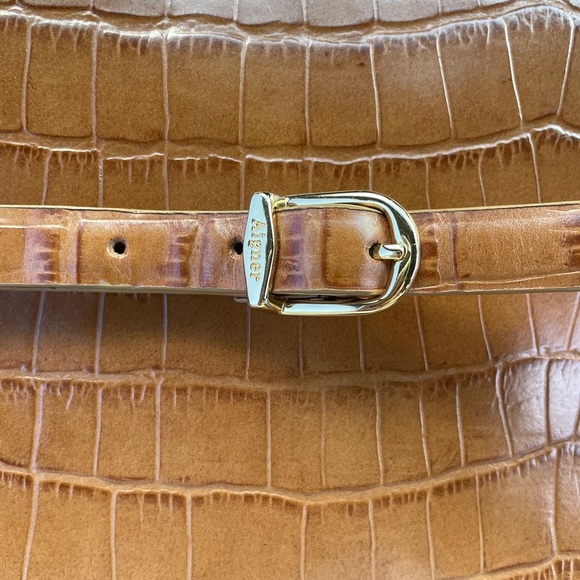 Brown Leather Chestnut Embossed Crossbody Pocketbook by Etienne Aigner - Picture 5 of 13